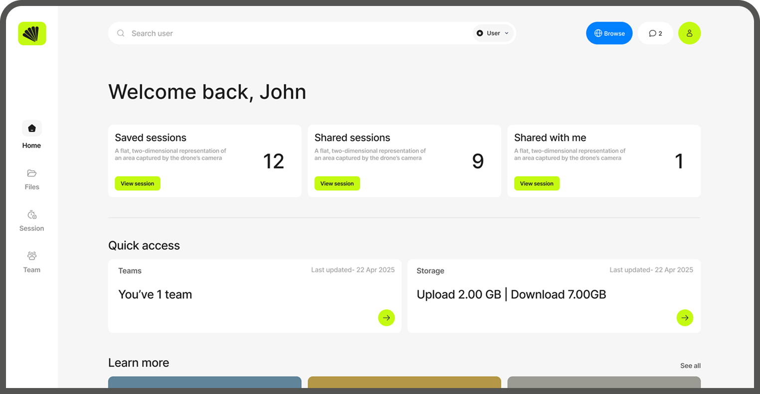 Sendwin cloud browser dashboard on a laptop